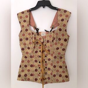 28” Damsel in This Dress Corset Bodice Honeycomb Pattern Lace Up